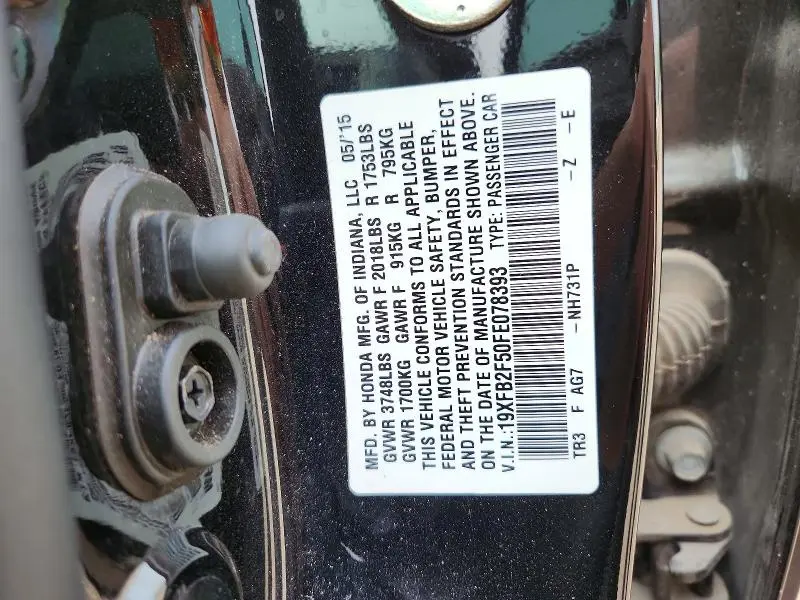 2015 HONDA CIVIC LX  
