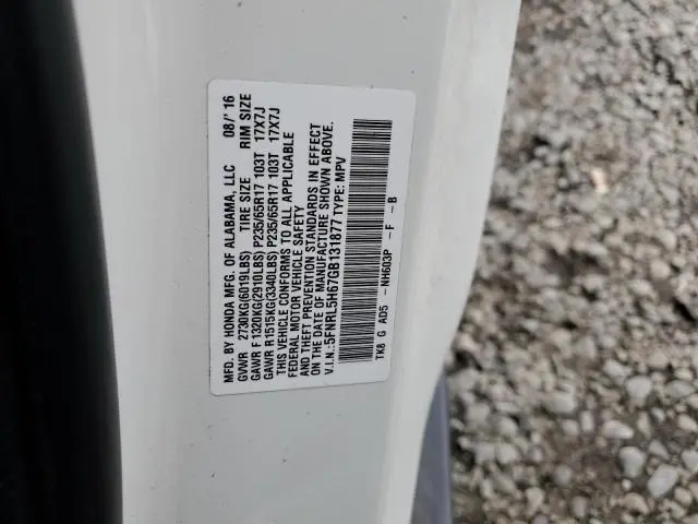 2016 HONDA ODYSSEY EXL  