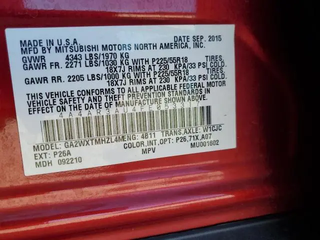 2015 MITSUBISHI OUTLANDER SPORT ES  