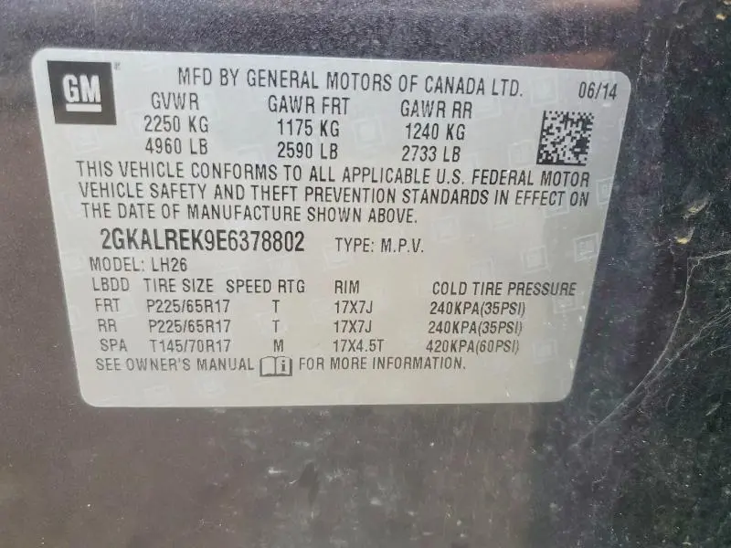 2014 GMC TERRAIN SLE  