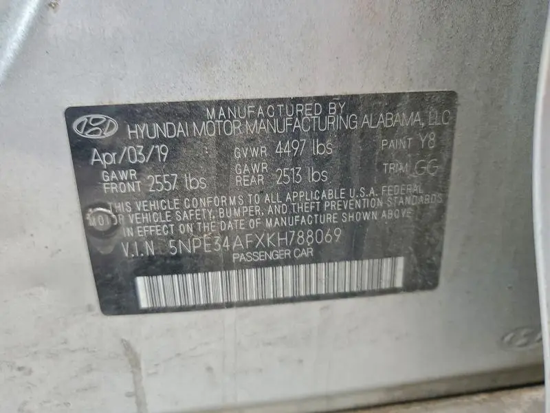 2019 HYUNDAI SONATA LIMITED  