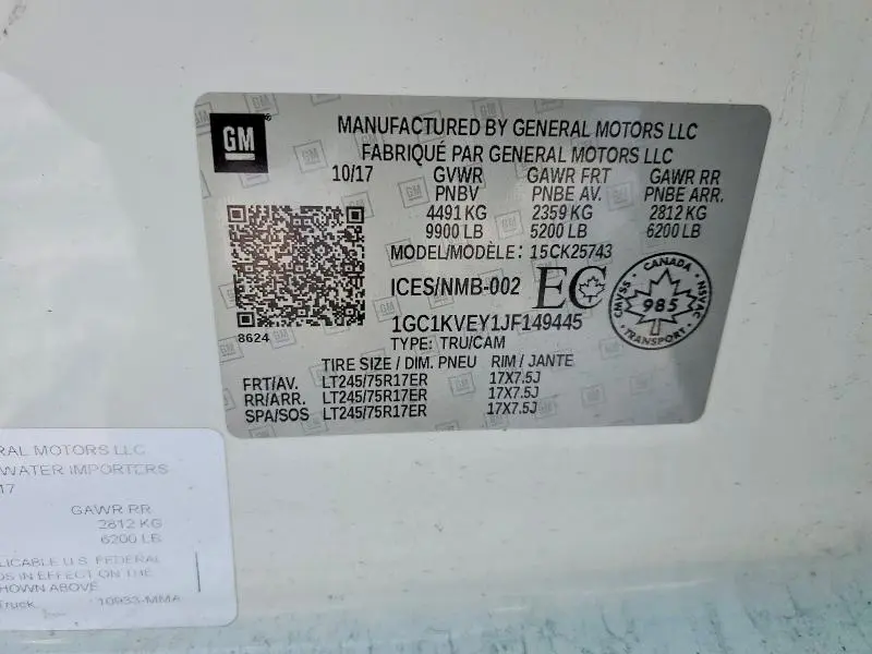 2018 CHEVROLET SILVERADO K2500 HEAVY DUTY LT  