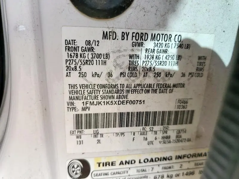 2013 FORD EXPEDITION EL LIMITED  