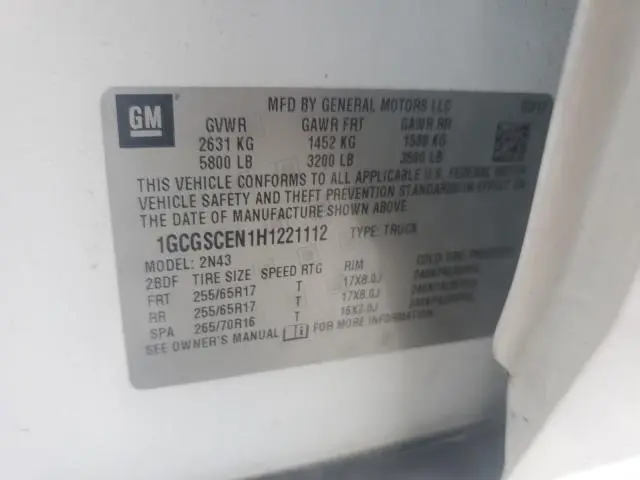 2017 CHEVROLET COLORADO LT  