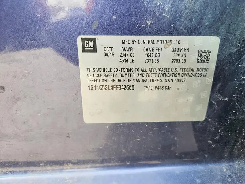 2015 CHEVROLET MALIBU 1LT  