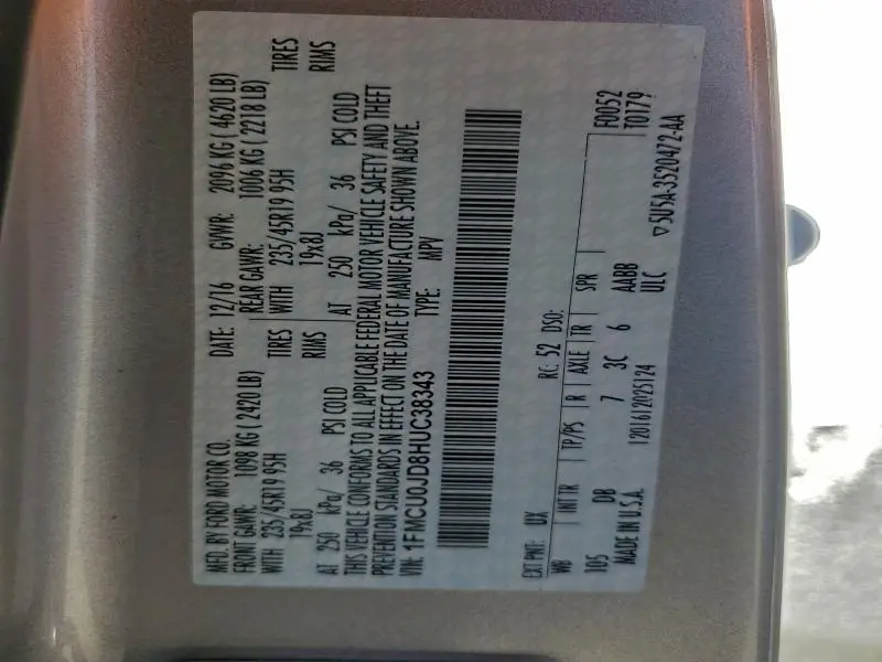 2017 FORD ESCAPE TITANIUM  