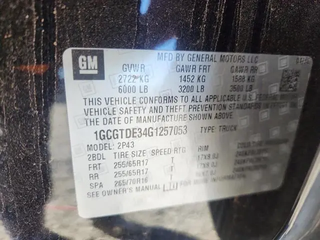 2016 CHEVROLET COLORADO Z71  