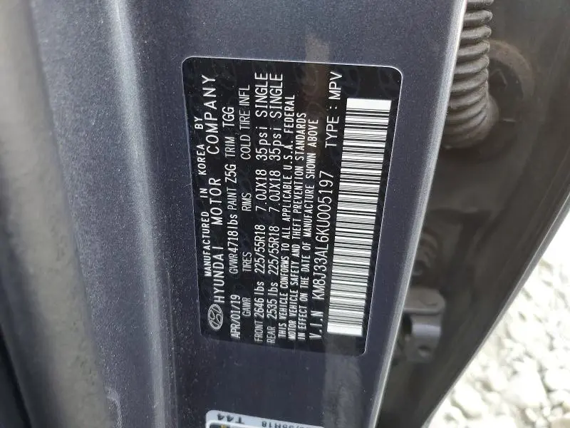 2019 HYUNDAI TUCSON SEL  