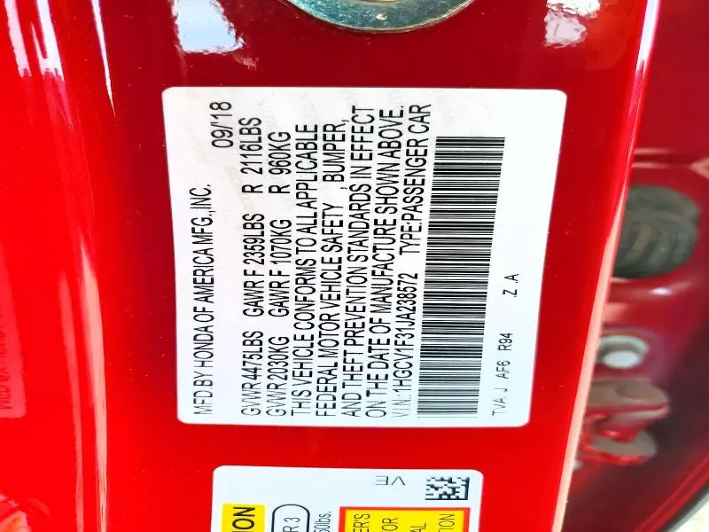 2018 HONDA ACCORD SPORT  