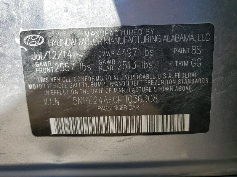 2015 HYUNDAI SONATA SE  