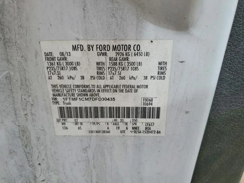 2013 FORD F150   