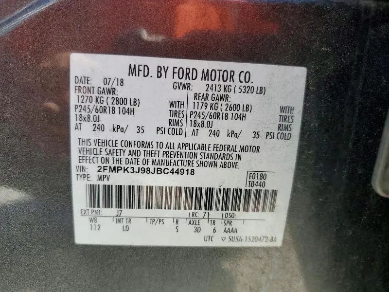 2018 FORD EDGE SEL  
