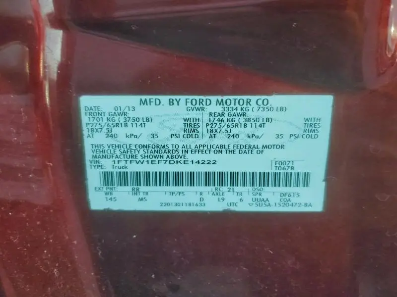 2014 FORD F150 SUPERCREW  