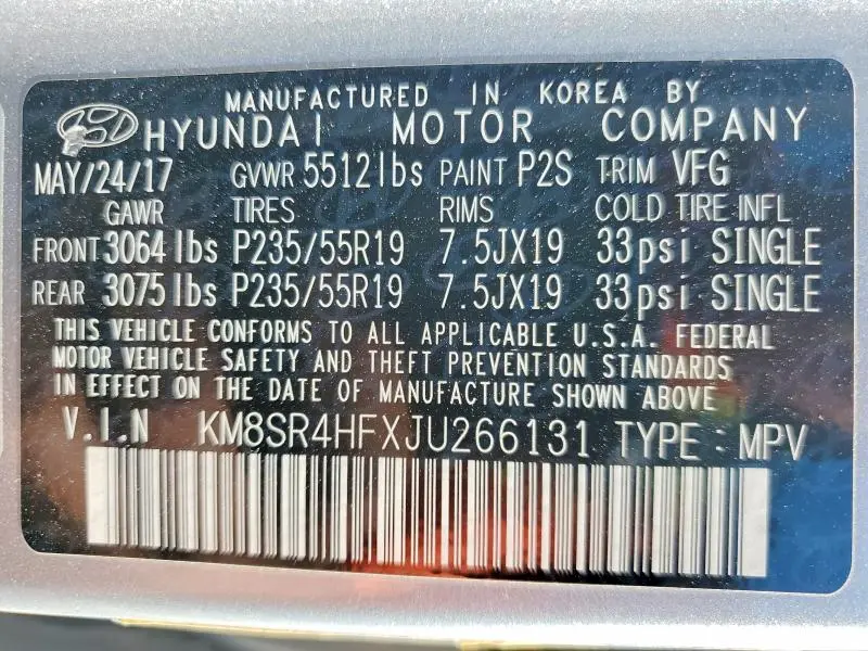 2018 HYUNDAI SANTA FE LIMITED ULTIMATE  