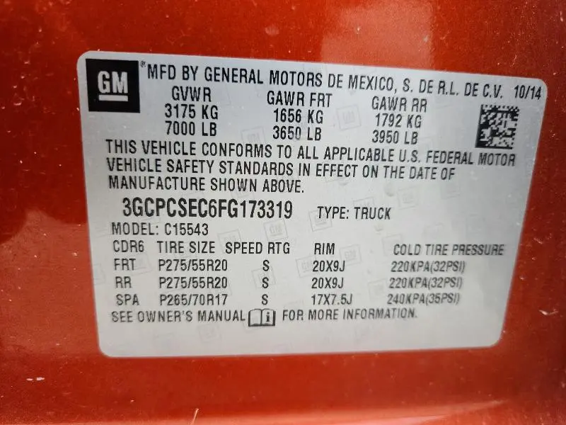 2015 CHEVROLET SILVERADO C1500 LTZ  
