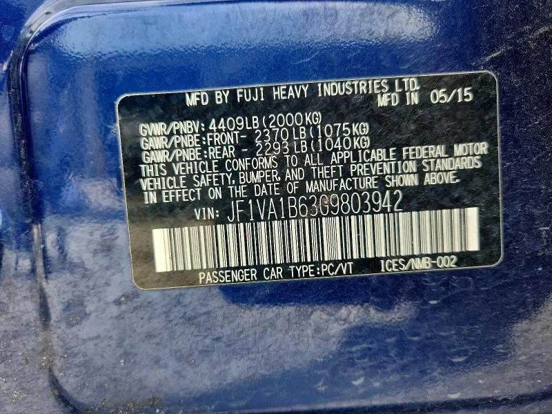 2016 SUBARU WRX   