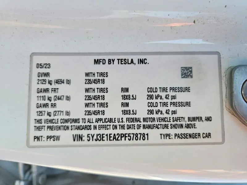 2023 TESLA MODEL 3   