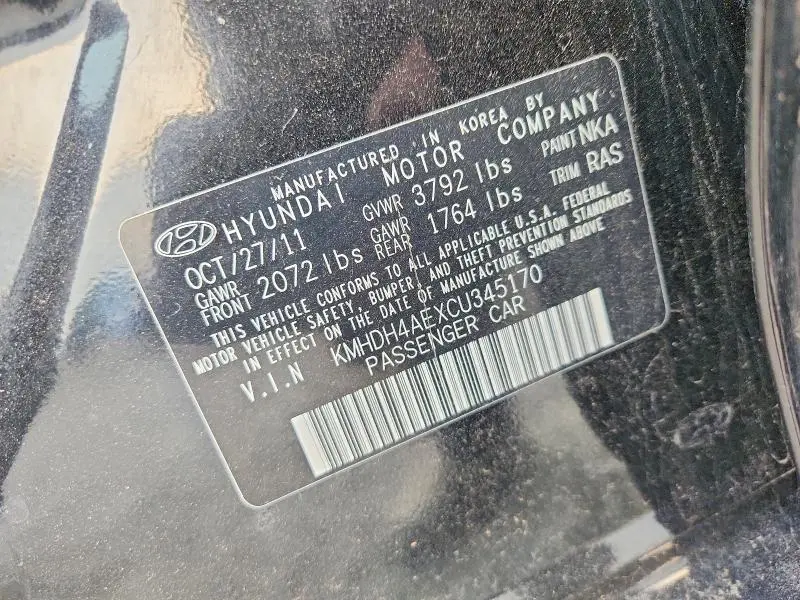 2012 HYUNDAI ELANTRA GLS  