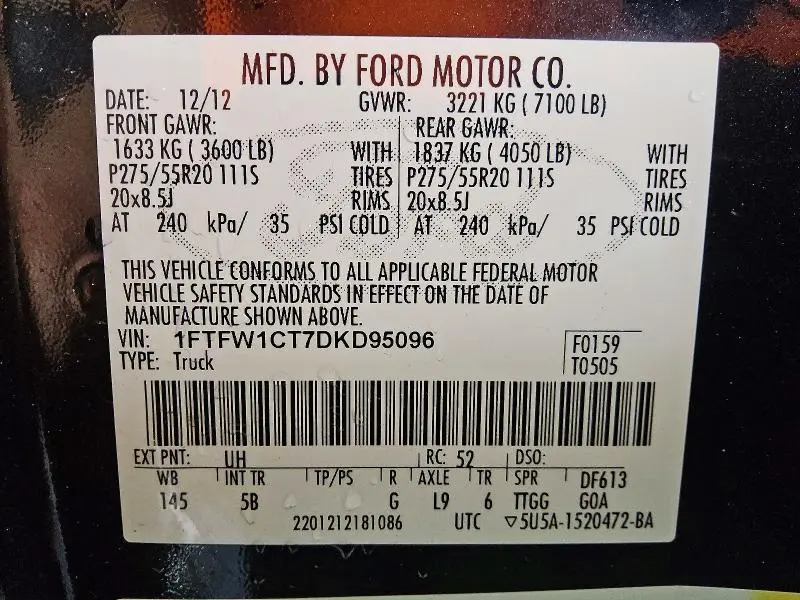 2013 FORD F150 SUPERCREW  