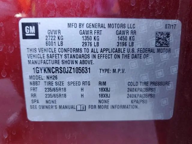 2018 CADILLAC XT5 LUXURY  