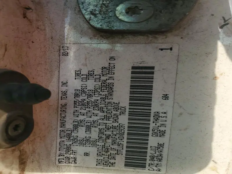 2013 TOYOTA TUNDRA GRADE  