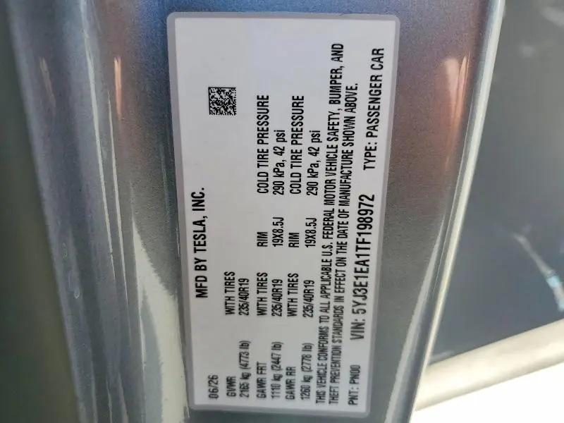 2026 TESLA MODEL 3   