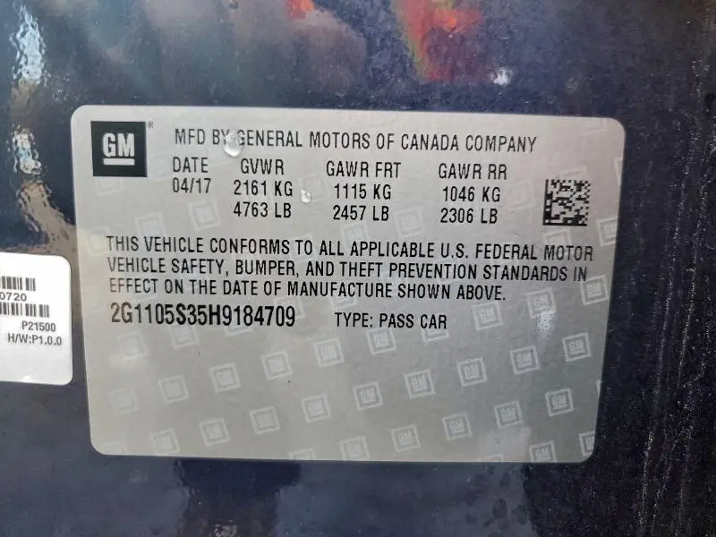 2017 CHEVROLET IMPALA LT  