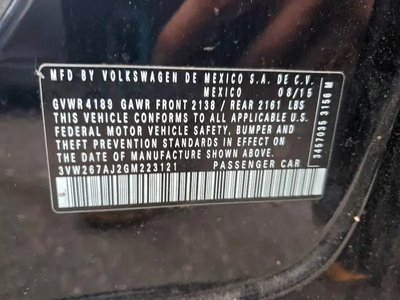 2016 VOLKSWAGEN JETTA S  