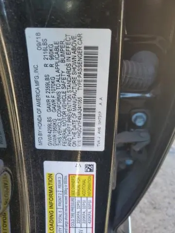 2018 HONDA ACCORD EX  