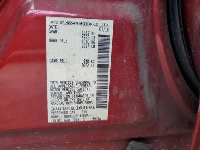 2016 NISSAN ALTIMA 2.5  