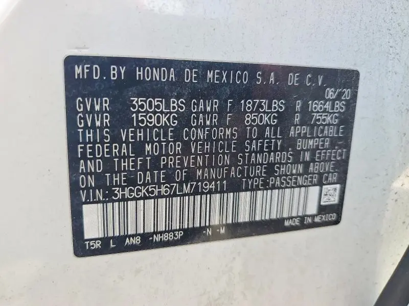 2020 HONDA FIT SPORT  