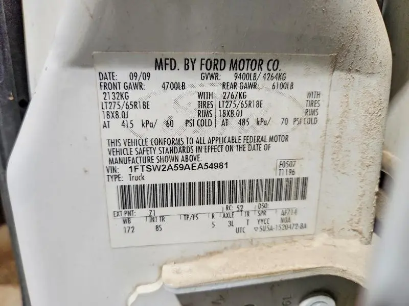 2010 FORD F250 SUPER DUTY  
