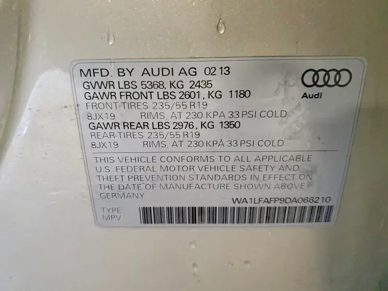 2013 AUDI Q5 PREMIUM PLUS  