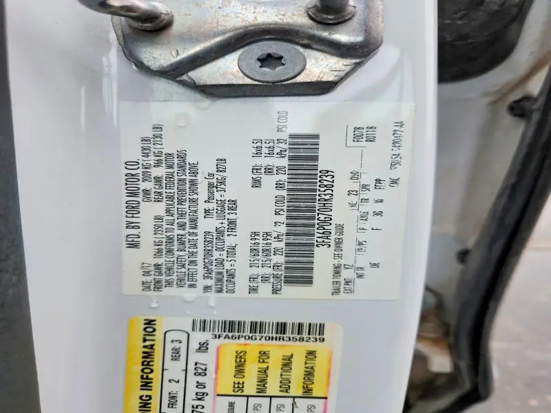 2017 FORD FUSION S  