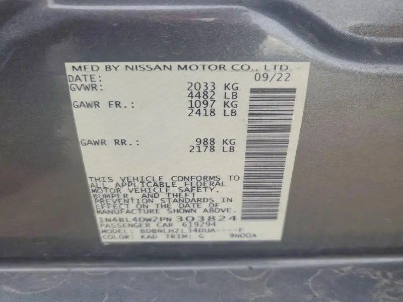 2023 NISSAN ALTIMA SV  