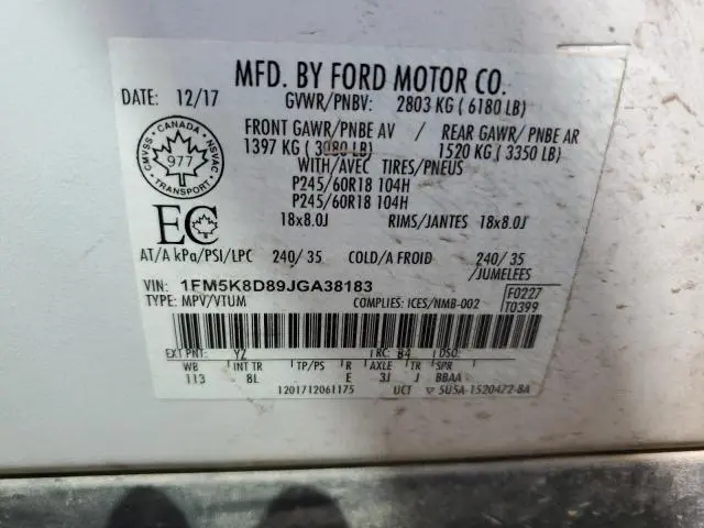 2018 FORD EXPLORER XLT  