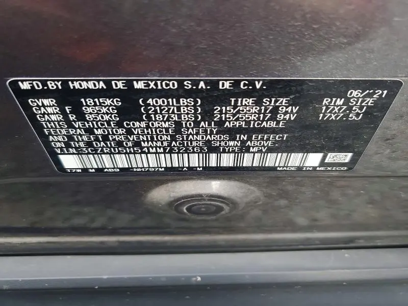 2021 HONDA HR-V EX  