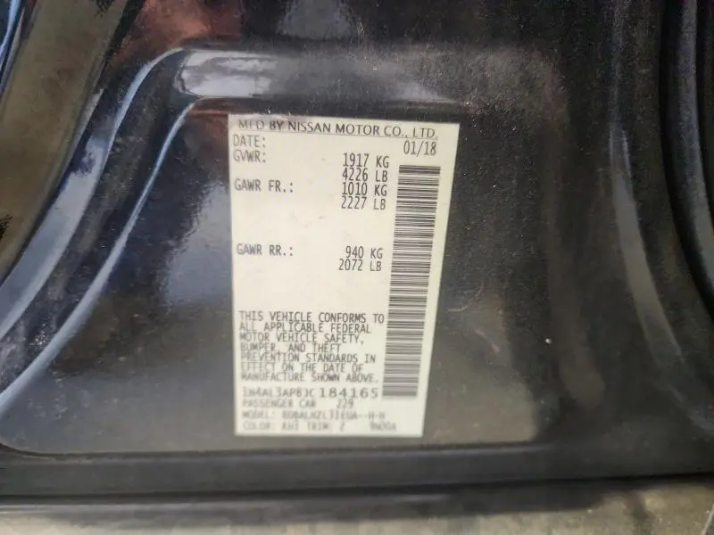 2018 NISSAN ALTIMA 2.5 SR  