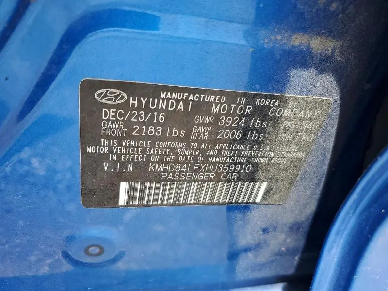 2017 HYUNDAI ELANTRA LIMITED  