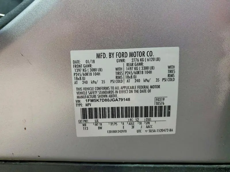 2018 FORD EXPLORER XLT  