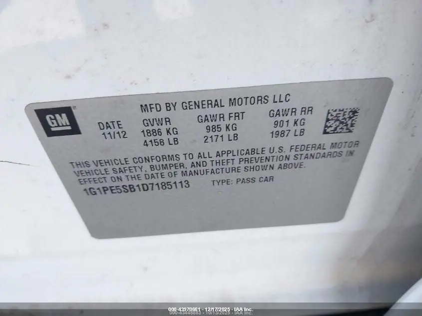 2013 CHEVROLET CRUZE 2LT AUTO