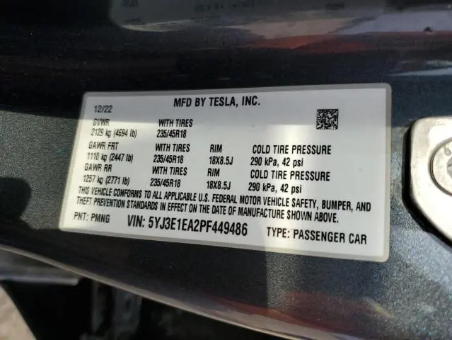 2023 TESLA MODEL 3 