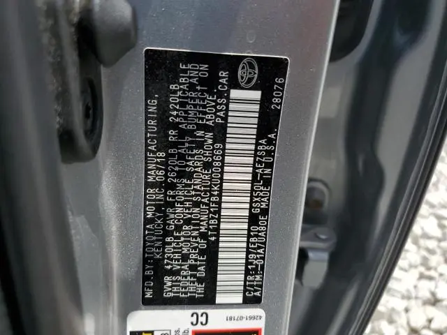 2019 TOYOTA AVALON XLE  