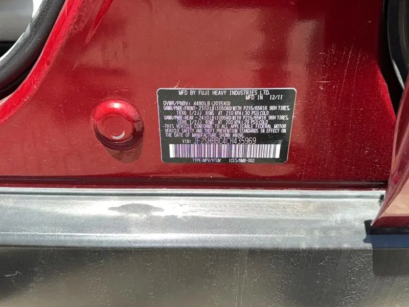2012 SUBARU FORESTER 2.5X  