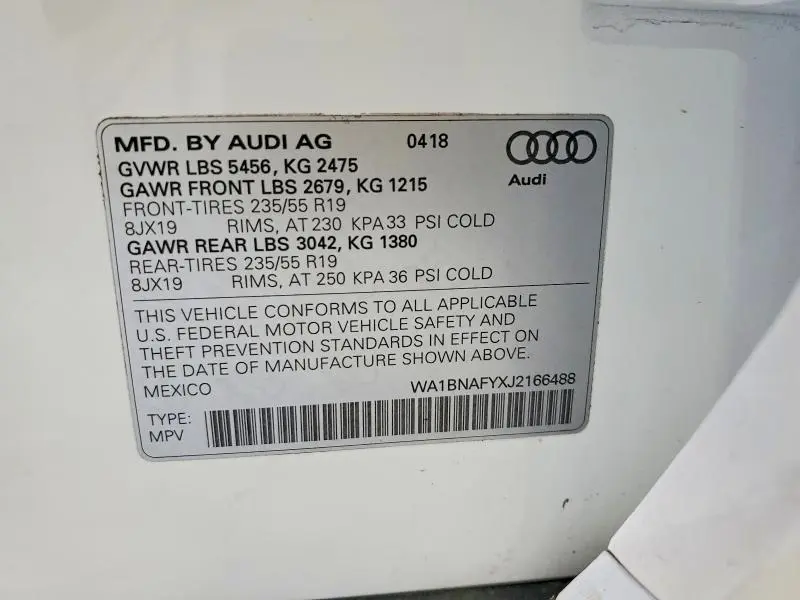2018 AUDI Q5 PREMIUM PLUS  