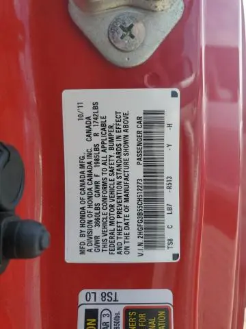 2012 HONDA CIVIC LX  