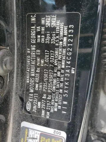 2012 KIA SORENTO BASE  