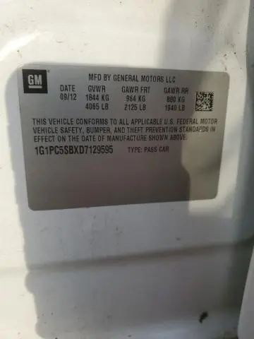 2013 CHEVROLET CRUZE LT