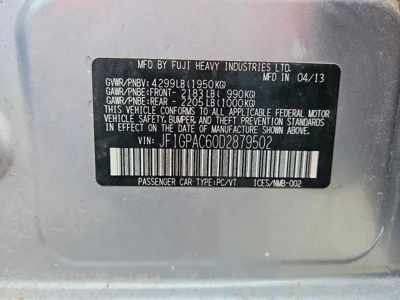 2013 SUBARU IMPREZA PREMIUM  