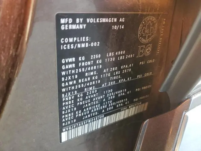 2015 VOLKSWAGEN TIGUAN S  